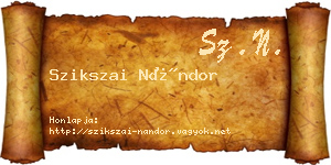Szikszai Nándor névjegykártya