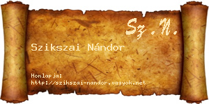 Szikszai Nándor névjegykártya