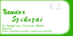 nandor szikszai business card